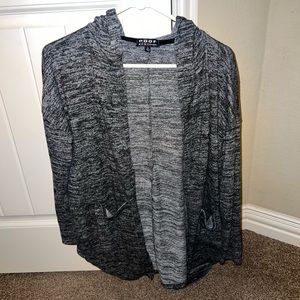 Poof! Long sleeved cardigan with hood